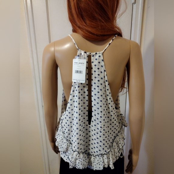 Free People Dance Till Dawn Polka Dot Ruffle Tank Top, L, NWT - Picture 7 of 7